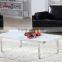 Living room RB-1409 Modern white stoving varnish rectangular tempered glass coffee table with stainless steel tea table