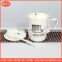 Large capacity mug elegant coffee mug with decal porcelain mug with lid and spoon
