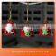 Red Painting Ceramic Christmas Village LED Light Houses With Santa Or Snowman