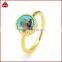 Natural Gold filled Ring with 8mm Turquoise stone Gemstone ring