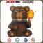 Children bedside lamp 10.2*7.7*11.4 sitting bear holding comb solar light statue resin bear