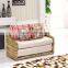 New Good Price Space Saving Living Room Furniture Natural Rattan Wicker Folding Sofa Bed with Double Size matress and Arms