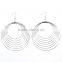 Fashion Jewelry Elegant Silver Plated Multi Big Ring Annulus Hook Earrings YiWu Factory New Design 2016
