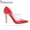 Classical style handmade patent leather pointed toe ladies prom shoes,fancy ladies shoes