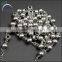 Stainless Steel Rosary Necklace with Charm Cross