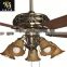 European Style Factory Outlets Ceiling Fan Light with LED E27 Lamp CE UL SAA VDE etc