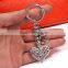 Wholesale heart shape metal alloy crystal keychain holder