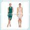 Lady's silk crepe de chin drape evening dress