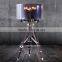 Luxurious casting iron tripod wood floor lamp with decorative art glass F2011E