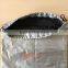 silver polyester drawstring bag for storage