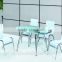 L808C Dining Table Black Glass /Gloss Square Extending 900-1300 + 6 blk 610                        
                                                Quality Choice