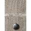 High quality wool cable knit beanie hat pom pom custom fur hats
