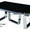 TB Living Room Sofa Black Tempered Coffee Table Set With Small Glass Corner Table