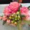 spring rose and diamond rose and carnation mixed handmade silk wedding bouquet