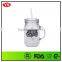 20oz plastic double wall mason jar tumblers with handle