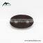 Dark Brown Oval Shape 2 Holes Real Leather Label Button
