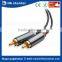 3.5mm stereo plug 2RCA stereo y splitter audio cable connect smartphone/tblet to TV/AC Receiver/HIFI Audio Amplifier/Radio