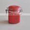 Colorful Solid Square Ceramic Jar with Lid, Ceramic Canister For Fruit and Honey