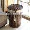 Restoring ancient wicker laundry basket cabinet