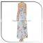 Floral Print Halter Long Dress Maxi Dress Chiffon Dress