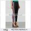 Wholesale Women Apparel Zipped Bead Faux Pearl Cuffs Black Jersey Trousers(DQE0365P)