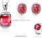 Ruby Gemstone CZ Silver Plated Fashion Pendantset