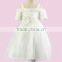 Kid Girls Flower Party Dress With Different Color Lace Flower Wedding Dress Off Shoulder Princess Fancy Dress Low MOQ