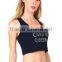 2015 Fashion Design Womens Sexy Activewear Crop Top Cotton Spandex Custom Printed Racer Back Cropped Tank Tops