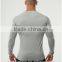 95% Cotton 5% Elastane Mens Raglan Long Sleeve Fitness T Shirt Heather Grey Tapered Workout T-Shirt Black Gym Fitted Muscle Tee