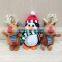 custom Christmas plush moose toy, plush Christmas toy santa and reindeer