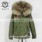 Irisfox 2016 winter warm raccoon fur hooded coat