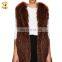 Wholesale Fashion Animal Knitted Raccoon Fur Vest And Fur Trim