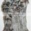 genuine rabbit fur knit vest with fox fur collar/#00V25