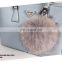 Factory wholesale fashion cute real raccoon fur pom pom keychain