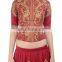 Zari Embroidered Crimson Red Lengha Set