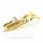 Special design trumpet shape custom metal tie clips,trombone horn Hot Sale Stylish fancy 3D Instrument Trumpet Shape tie bar