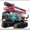 Solar power photovoltaic crawler ground drilling pile driver for screw installing