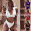 Solid Bow Knot Swimsuit 2019 New Sexy Rivet Bikinis Women Swimwear Push Up Bathing Suit Beach Wear Brazilian Bikini Set