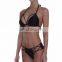 Black String Bikini Set Women Sexy Thong 2 Piece Swimsuit Solid Padded Bra Bathing Suit Women Halter Swimwear Push Up Biquini
