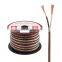 Frosted Flexible Transparent Red 12AWG Speaker Cable 50ft