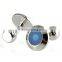 Men's Cufflinks New Blue Silver Round Cuff Lins for Shirt 17mm M3320