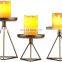 Set of 3 Black Lantern Candle Holders Candlestick Holders for Home Decor Wedding Decoration Metal Pillar Candle Stand