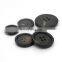 Black flatback 4 hole real horn buttons