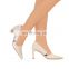 women high block heeled handmade design pumps sandals shoes women private label shoe