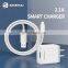 Sikenai High Quality 5V 2.1A Quick Charge USB Type C Plug Fast Charger Adapter With Type C Lighting Cable