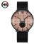 Hannah Martin 1002 Vintage Men Quartz Wrist Watch с деревянной циферблатом, роскошные мужские западные стальные часы из китайского сплава нержавеющей стали
