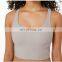 Custom new 75% nylon 25% spandex thread fabric ladies gym wear strappy sports bra top fitness bra for women
