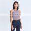 Women's High Neck Strappy Yoga Sports Bras With Removable Pads Fitness Crop Tank Tops For Ladies