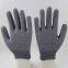 gray polyester thread knitted white PVC dot palm coated anti-slip safety work gloves