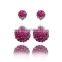 New Design Fashion Style Beautiful Stud Earrings For Lady Double Crystal Stud Earring